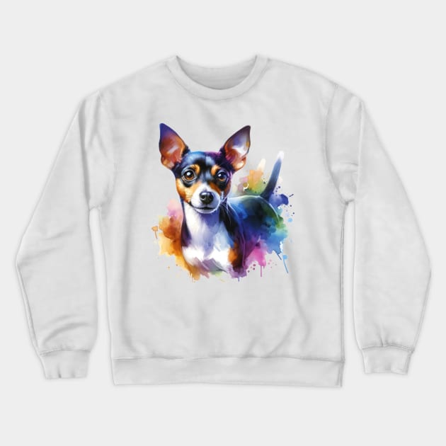 Rat Terrier Watercolor - Beautiful Dog Crewneck Sweatshirt by Edd Paint Something